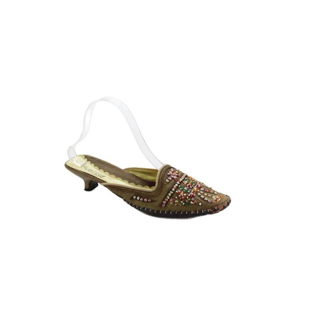 Matisse Womens Beaded Detail Mule Sandals Brown Size 8
